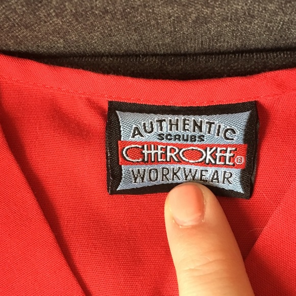 Bright red Cherokee work Scrubs - Picture 2 of 2